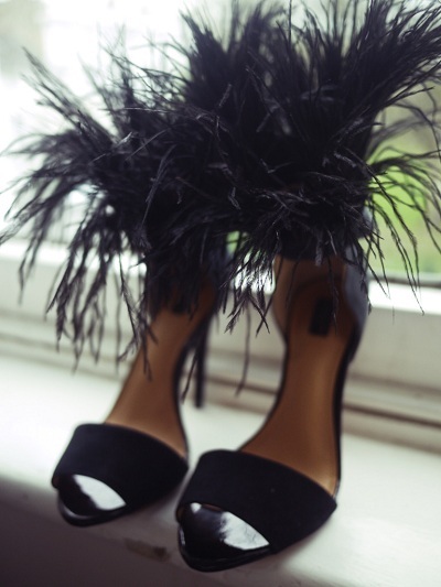 ostrich feather heels